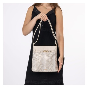 Geanta dama bej casual piele ecologica crossbody si de umar cu bareta reglabila Rieker H1032-90-Bej