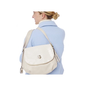 Geanta dama bej casual piele ecologica crossbody si de umar cu bareta reglabila Rieker H1117-80-Bej