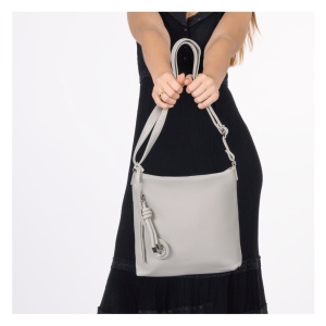 Geanta dama gri casual piele ecologica crossbody si de umar cu bareta reglabila Rieker H1073-40-Gri