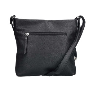Geanta dama negru casual piele ecologica crossbody si de umar cu bareta reglabila Rieker H1073-00-Negru