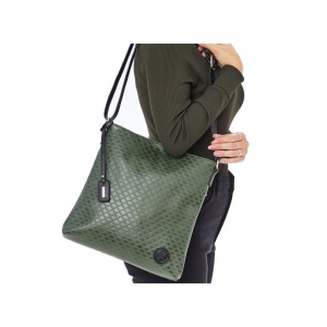 Geanta dama verde casual piele ecologica de umar cu bareta reglabila Rieker H1033-54-Verde
