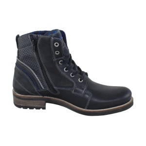 Ghete barbati albastru inchis casual piele naturala si textil cu toc s.Oliver 5-15205-27-806-Albastru-Inchis