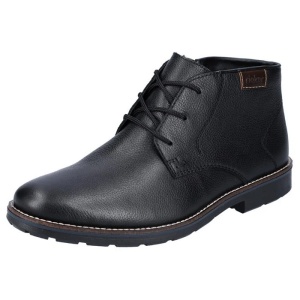 Ghete barbati negru casual piele naturala imblanite cu toc Rieker 15311-00-Negru