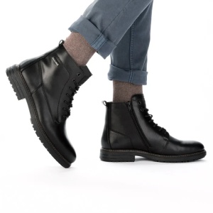 Ghete barbati negru casual piele naturala impermeabile imblanite cu toc Rieker 33143-00-Negru