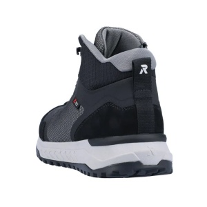 Ghete barbati negru sport piele naturala impermeabile cu talpa joasa Rieker U0160-00-Negru