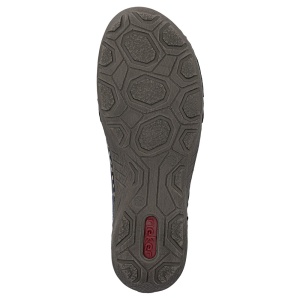 Ghete dama albastru casual piele ecologica cu talpa joasa Rieker 72581-14-Albastru