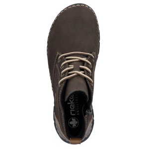Ghete dama maro casual piele naturala imblanite cu talpa joasa Rieker 55036-25-Maro