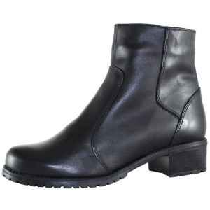 Ghete dama negru casual piele naturala imblanite cu toc Nicolis 146640-Negru