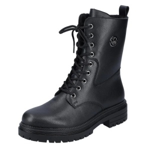 Ghete dama negru casual piele naturala imblanite cu toc Rieker Y3115-00-Negru