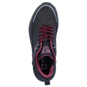 Ghete dama negru sport piele ecologica impermeabile cu talpa groasa Rieker W0061-00-Negru