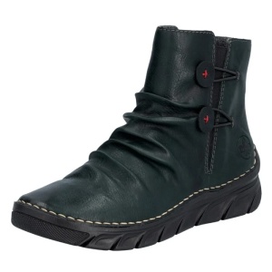 Ghete dama verde casual piele ecologica cu talpa joasa Rieker 55052-54-Verde