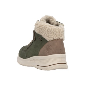 Ghete dama verde casual piele intoarsa impermeabile imblanite cu talpa groasa Rieker L7701-54-Verde