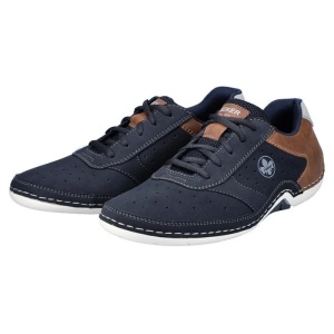 Pantofi barbati albastru inchis casual piele ecologica cu talpa joasa Rieker 07506-14-Albastru-Inchis