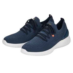 Pantofi barbati albastru sport textil cu talpa joasa Rieker 07402-14-Albastru