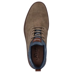 Pantofi barbati bej casual piele ecologica si textil cu talpa joasa Rieker 14450-64-Bej