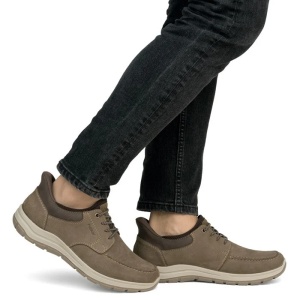 Pantofi barbati maro casual piele naturala cu talpa joasa Rieker 03656-24-Maro