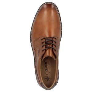 Pantofi barbati maro casual piele naturala cu toc Rieker 13523-24-Maro