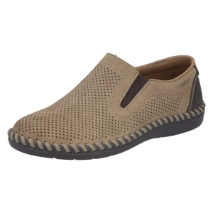 Pantofi barbati maro casual piele naturala perforati cu talpa joasa Rieker B2460-25-Maro