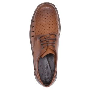 Pantofi barbati maro casual piele naturala perforati cu talpa joasa Nicolis 72564-Maro