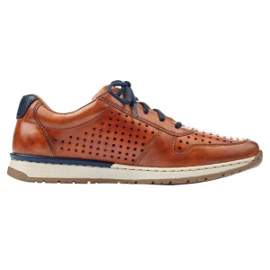 Pantofi barbati maro casual piele naturala perforati cu talpa joasa Rieker B5115-24-Maro