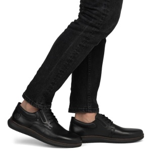 Pantofi barbati negru casual piele naturala cu talpa joasa Rieker 10419-00-Negru