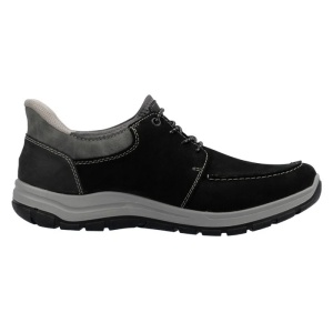 Pantofi barbati negru casual piele naturala cu talpa joasa Rieker 03656-00-Negru