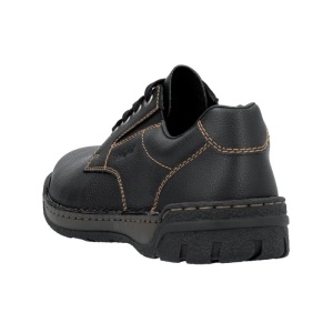 Pantofi barbati negru casual piele naturala cu talpa joasa Rieker B0306-00-Negru