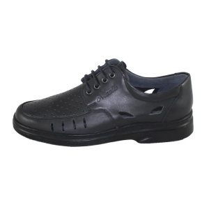 Pantofi barbati negru casual piele naturala perforati cu talpa joasa Nicolis 72564-Negru