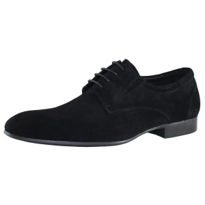 Pantofi barbati negru eleganti piele intoarsa cu toc Alberto Clarini C211-501F-Negru