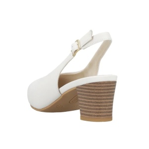 Pantofi dama alb casual piele naturala cu toc Rieker 44651-80-Alb