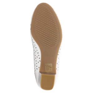 Pantofi dama alb casual piele naturala perforati cu toc Karisma JIJI20106C-13-N-Alb