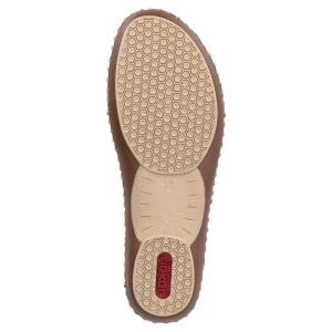 Pantofi dama albastru casual piele ecologica cu talpa joasa Rieker M1665-90-Albastru