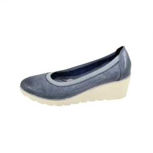 Pantofi dama albastru casual piele naturala cu platforma Marco Tozzi 2-22427-26-812-Albastru