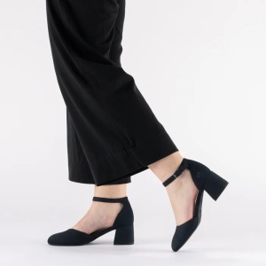 Pantofi dama albastru eleganti piele ecologica cu toc Rieker 44762-14-Albastru