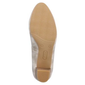Pantofi dama auriu casual piele ecologica cu toc Rieker 44650-91-Auriu