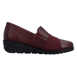 Pantofi dama bordo casual piele naturala cu platforma Rieker L5356-35-Bordo