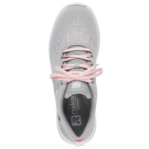 Pantofi dama gri sport textil cu talpa joasa Rieker 40702-40-Gri