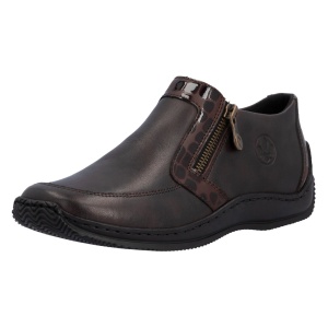 Pantofi dama maro casual piele naturala cu talpa joasa Rieker L1773-25-Maro