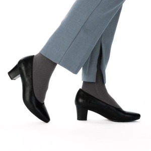 Pantofi dama negru casual piele ecologica cu toc Rieker 44650-01-Negru