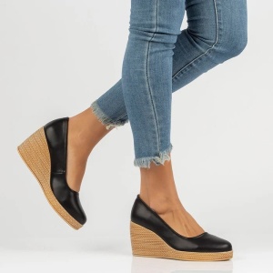 Pantofi dama negru casual piele naturala cu platforma Filippo DP3521-23-BK-Negru