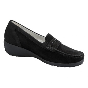 Pantofi dama negru casual piele naturala cu talpa groasa Waldlaufer 348501-162-001-Hanin-Negru