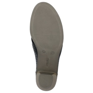 Pantofi dama negru casual piele naturala perforati cu toc Rieker 40952-00-Negru