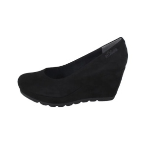 Pantofi dama negru casual textil cu platforma s.Oliver 5-22428-26-001-Negru