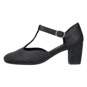 Pantofi dama, negru, elegant, piele ecologica, cu toc, Rieker 41087-00-Negru