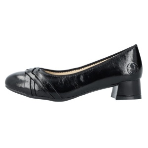 Pantofi dama, negru, elegant, piele naturala, cu toc, Rieker 45068-00-Negru