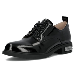 Pantofi dama negru eleganti piele naturala lacuita cu toc Filippo DP6189-24-BK-L-Negru