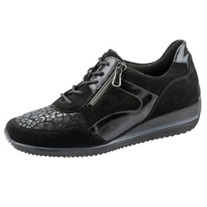 Pantofi dama negru ortopedici casual piele intoarsa cu talpa joasa Waldlaufer 980H01-303-001-Himona-Negru