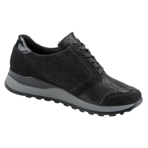 Pantofi dama negru ortopedici sport piele naturala cu talpa joasa Waldlaufer H64007-307-001-Hiroko-Negru