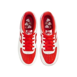 Pantofi dama rosu sport piele naturala cu talpa groasa Nike Air Force 1 BG HV5165-121-Rosu