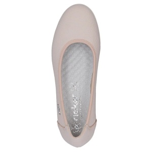 Pantofi dama roz casual piele naturala cu platforma Rieker L5360-31-Roz